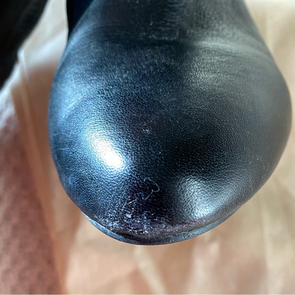 Leather Over-The-Knee flat heel Boots. Pull on. aee black. size 6 - Picture 9 of 9